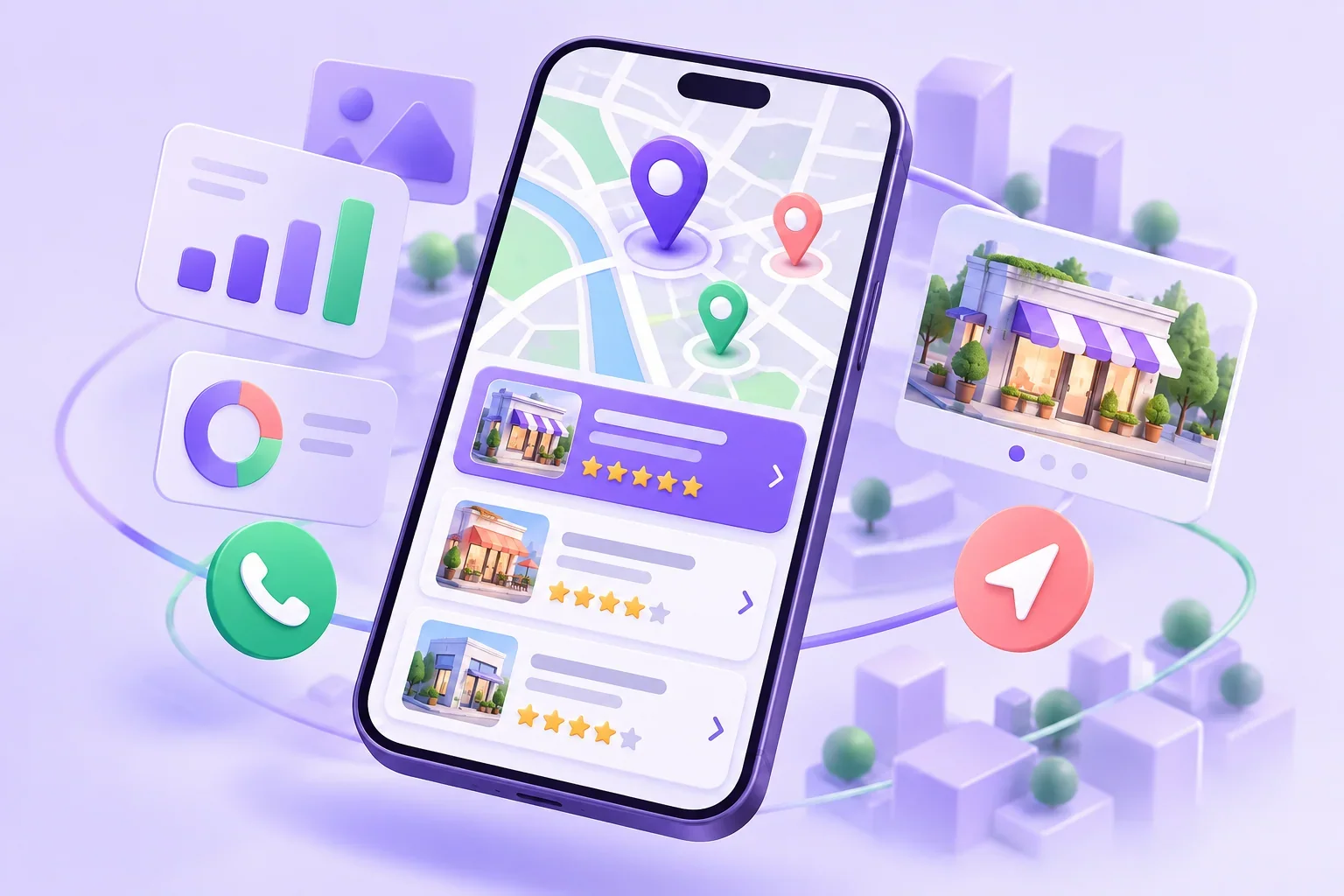 A business ranking in the Google Maps pack