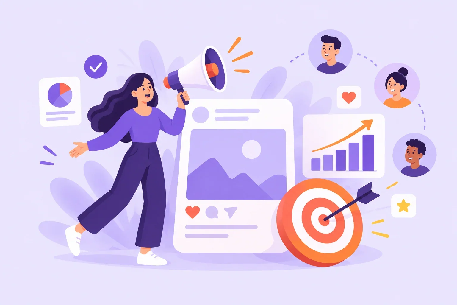 Social ad with audience and growth chart